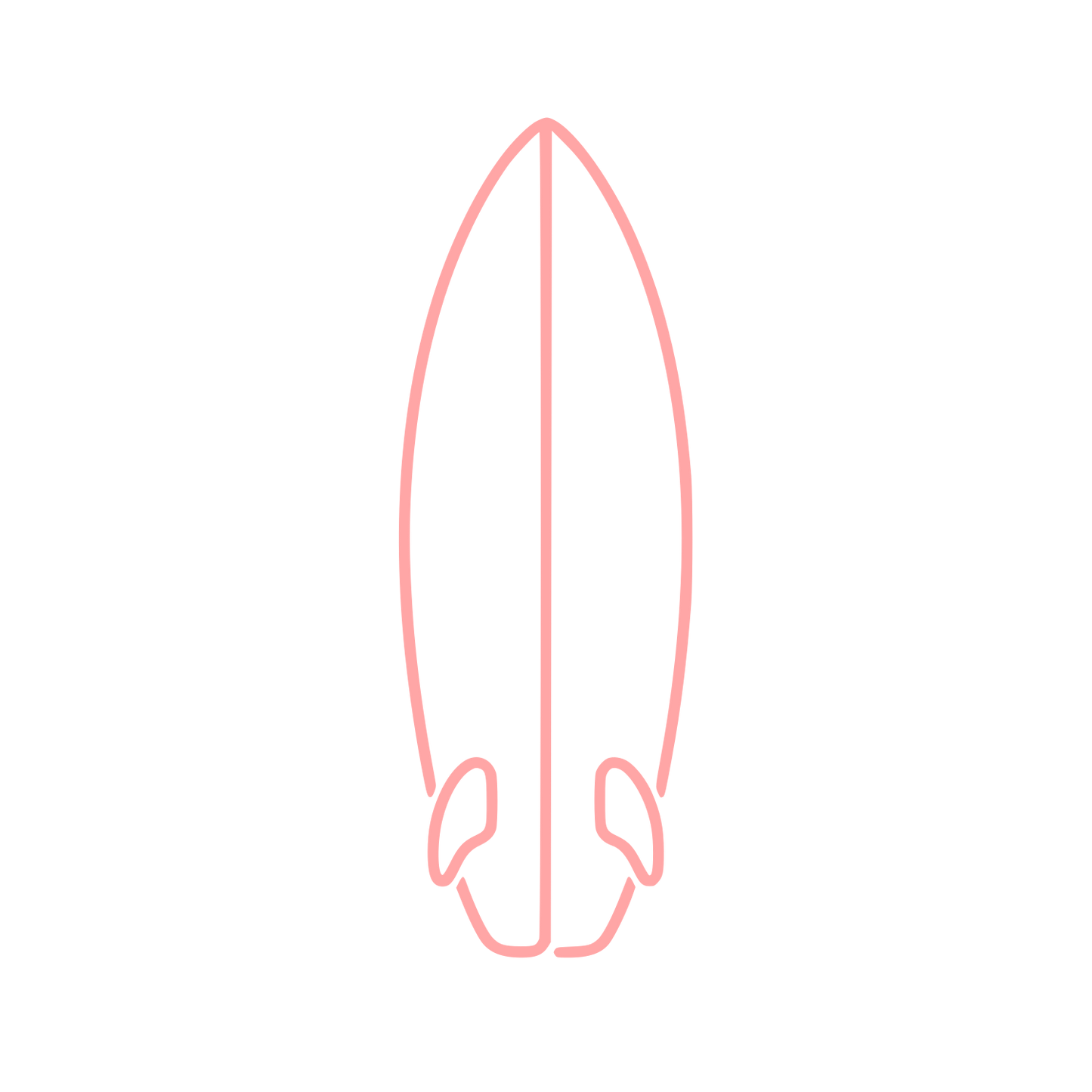 Surfboard with Fins Logo #ffa6a6