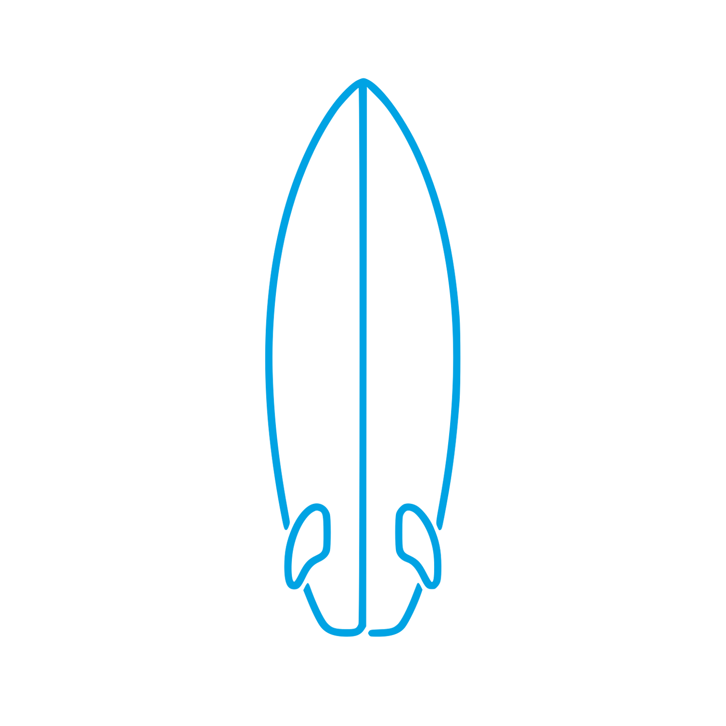 Surfboard with Fins Logo #00a3e4