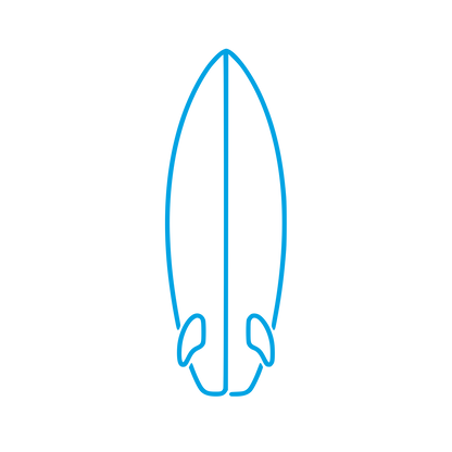 Surfboard with Fins Logo #00a3e4