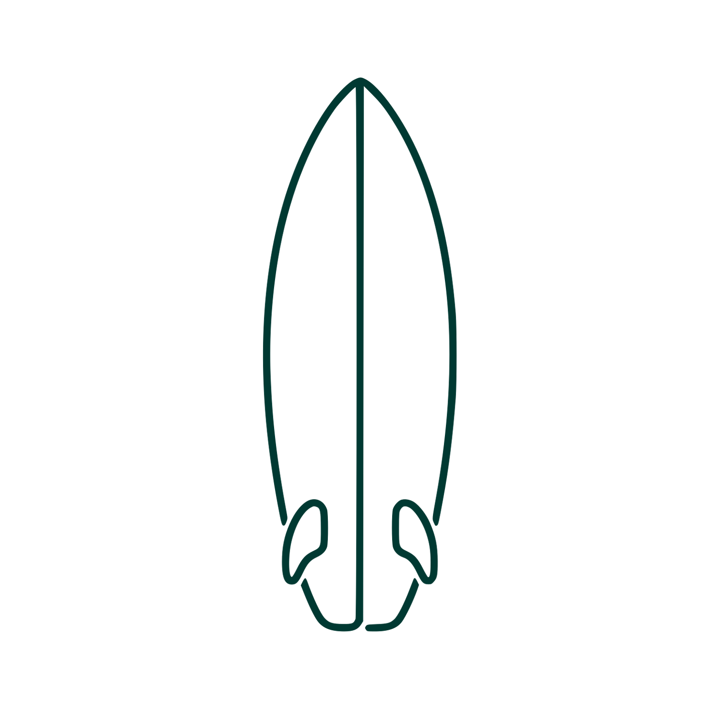 Surfboard with Fins Logo #003932