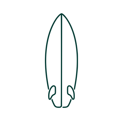Surfboard with Fins Logo #003932
