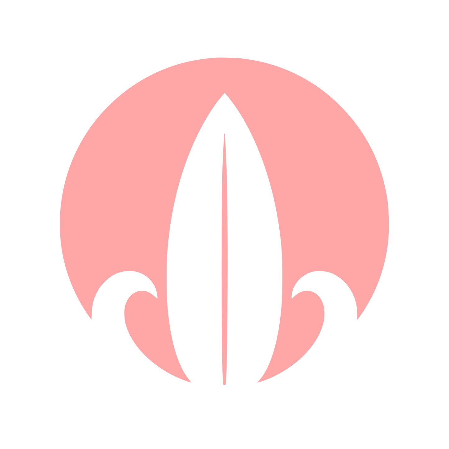 Surfboard Wave Circle Logo #ffa6a6
