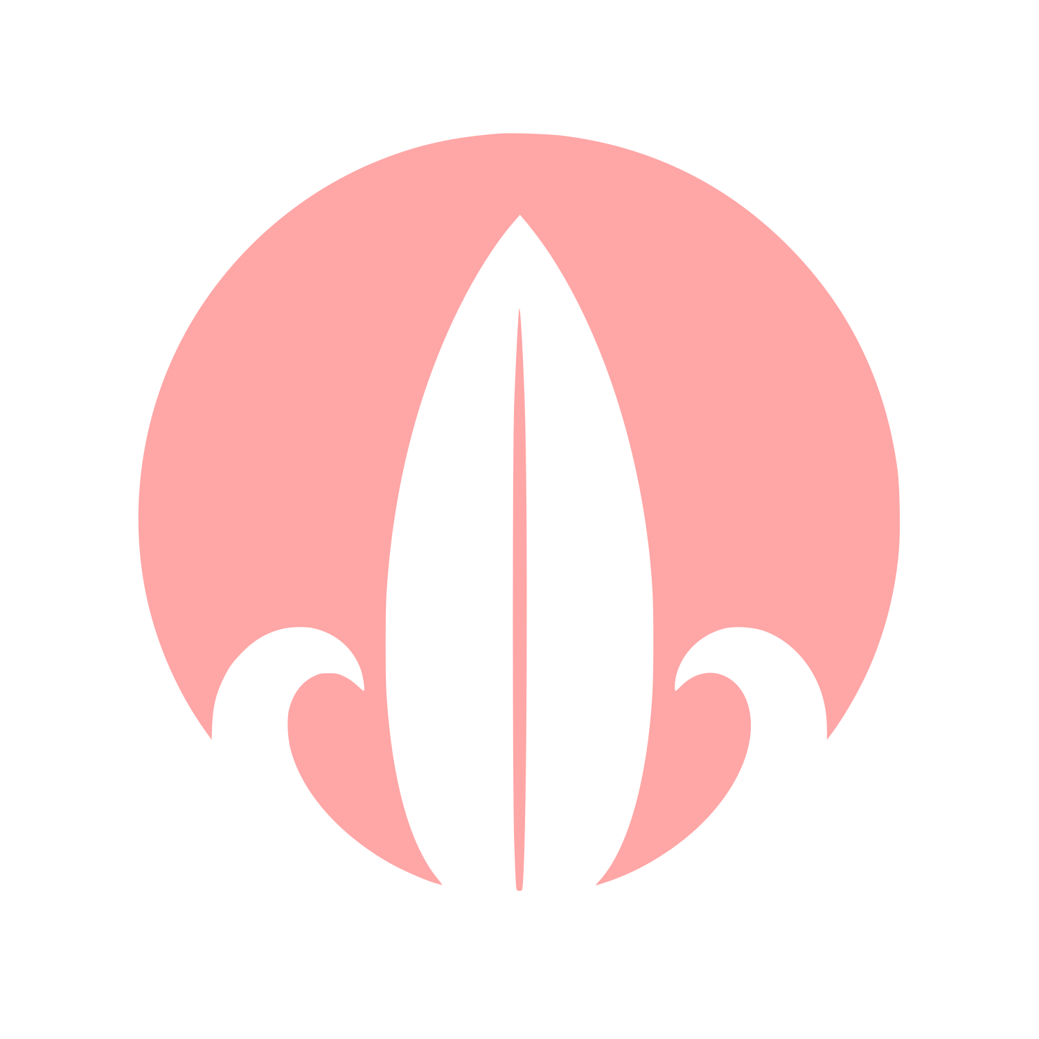 Surfboard Wave Circle Logo #ffa6a6