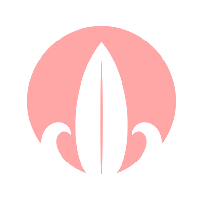 Surfboard Wave Circle Logo #ffa6a6