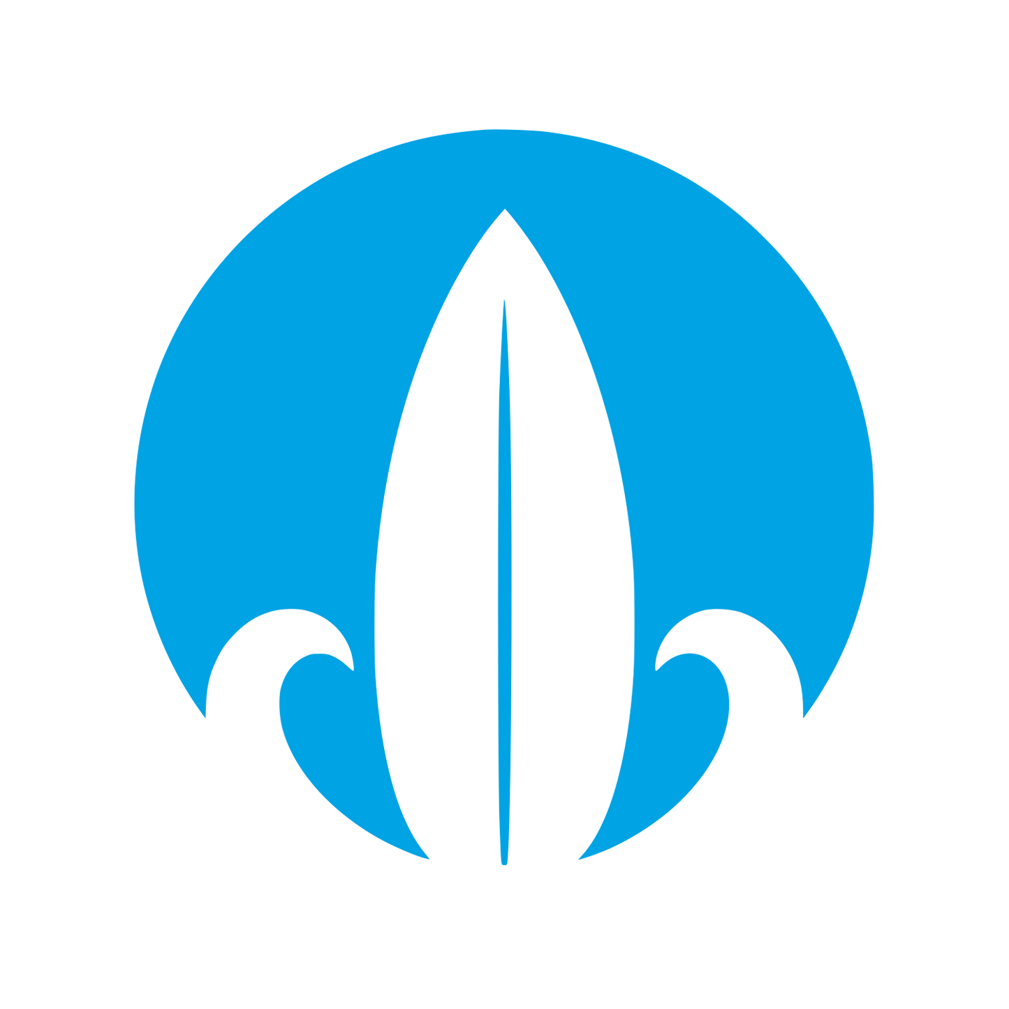 Surfboard Wave Circle Logo #00a3e4