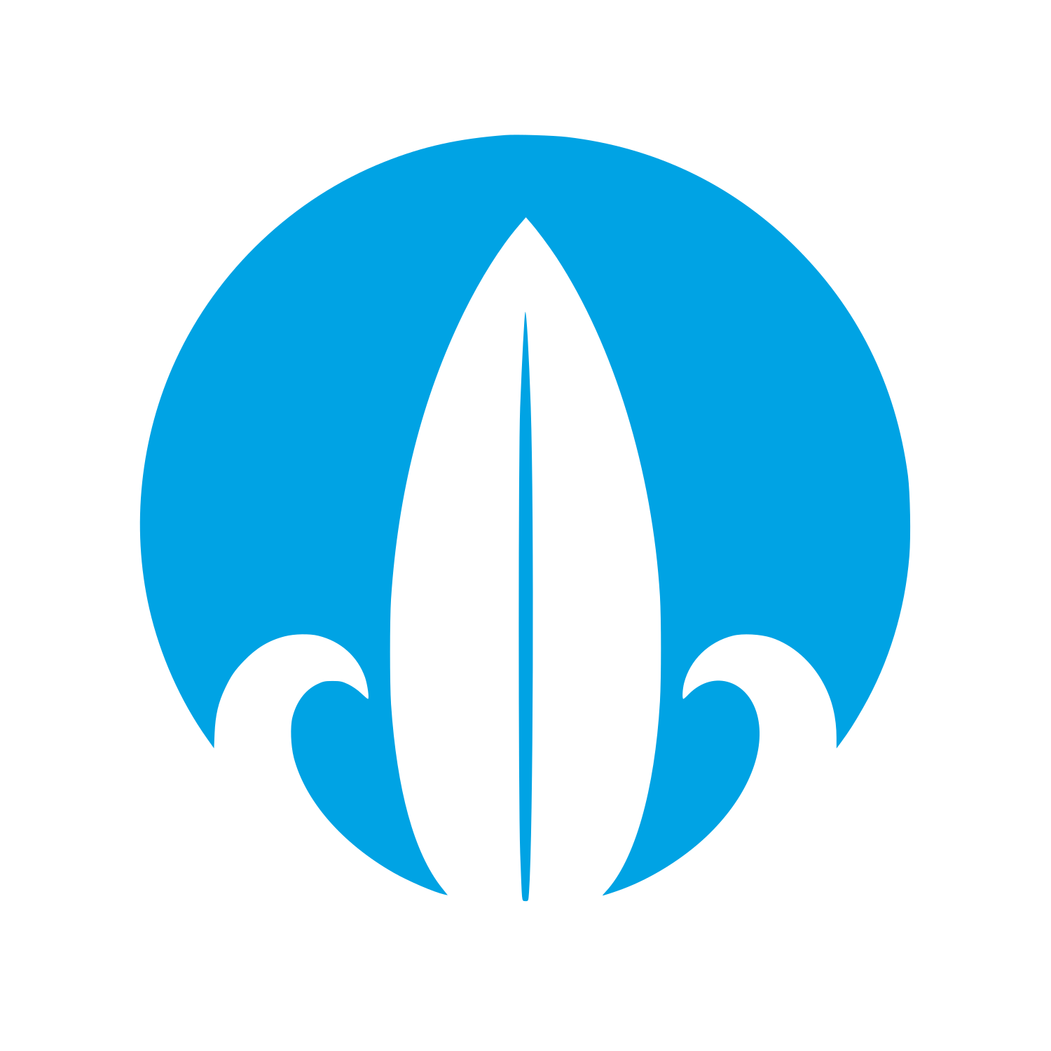 Surfboard Wave Circle Logo #00a3e4