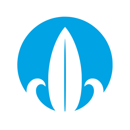 Surfboard Wave Circle Logo #00a3e4