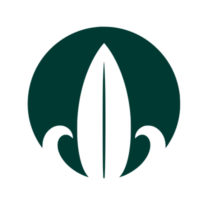 Surfboard Wave Circle Logo #003932