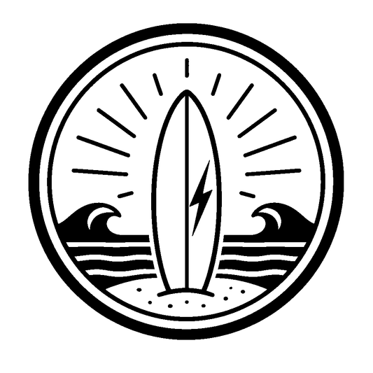 Surfboard Waves Circle Logo