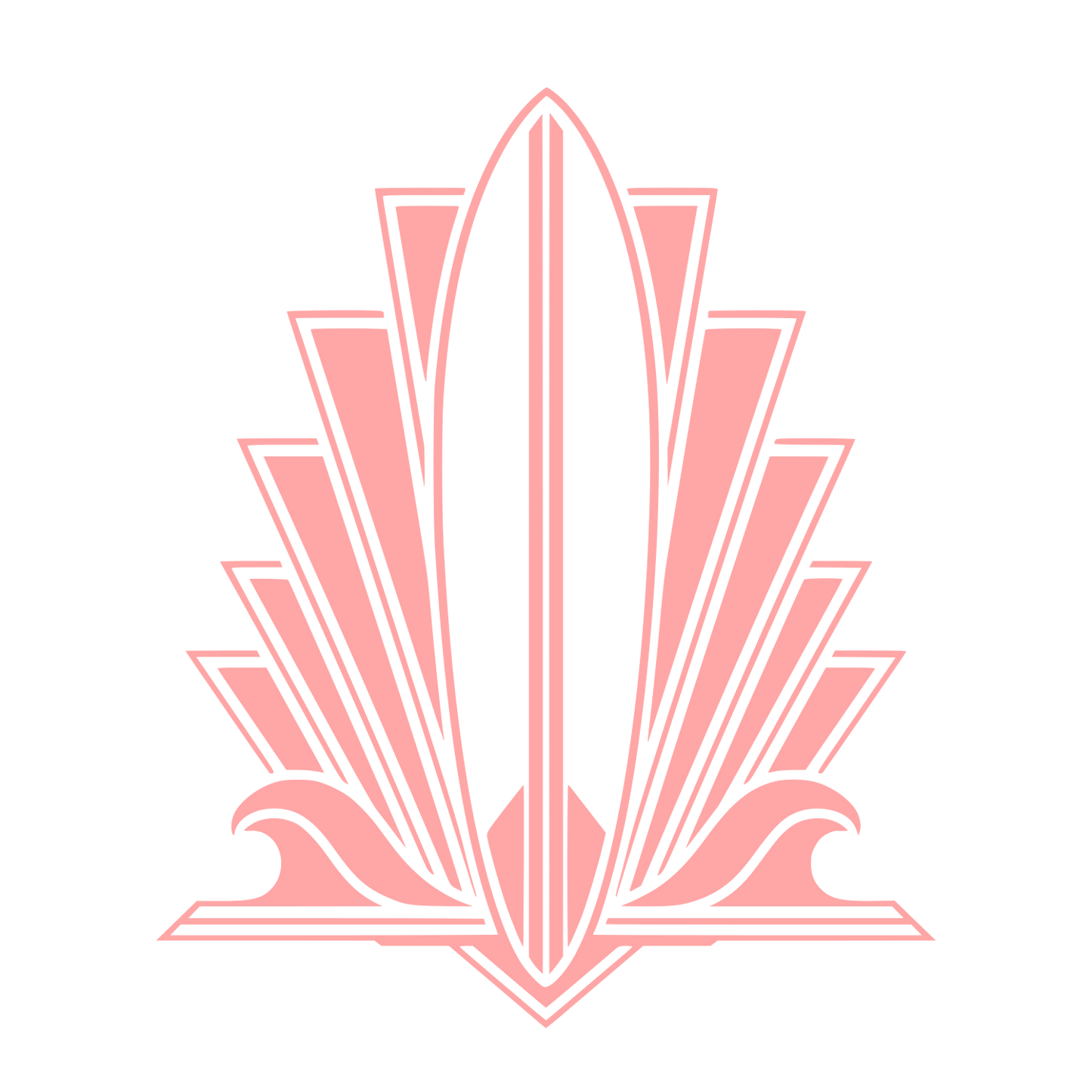 Art Deco Surfboard Logo #ffa6a6