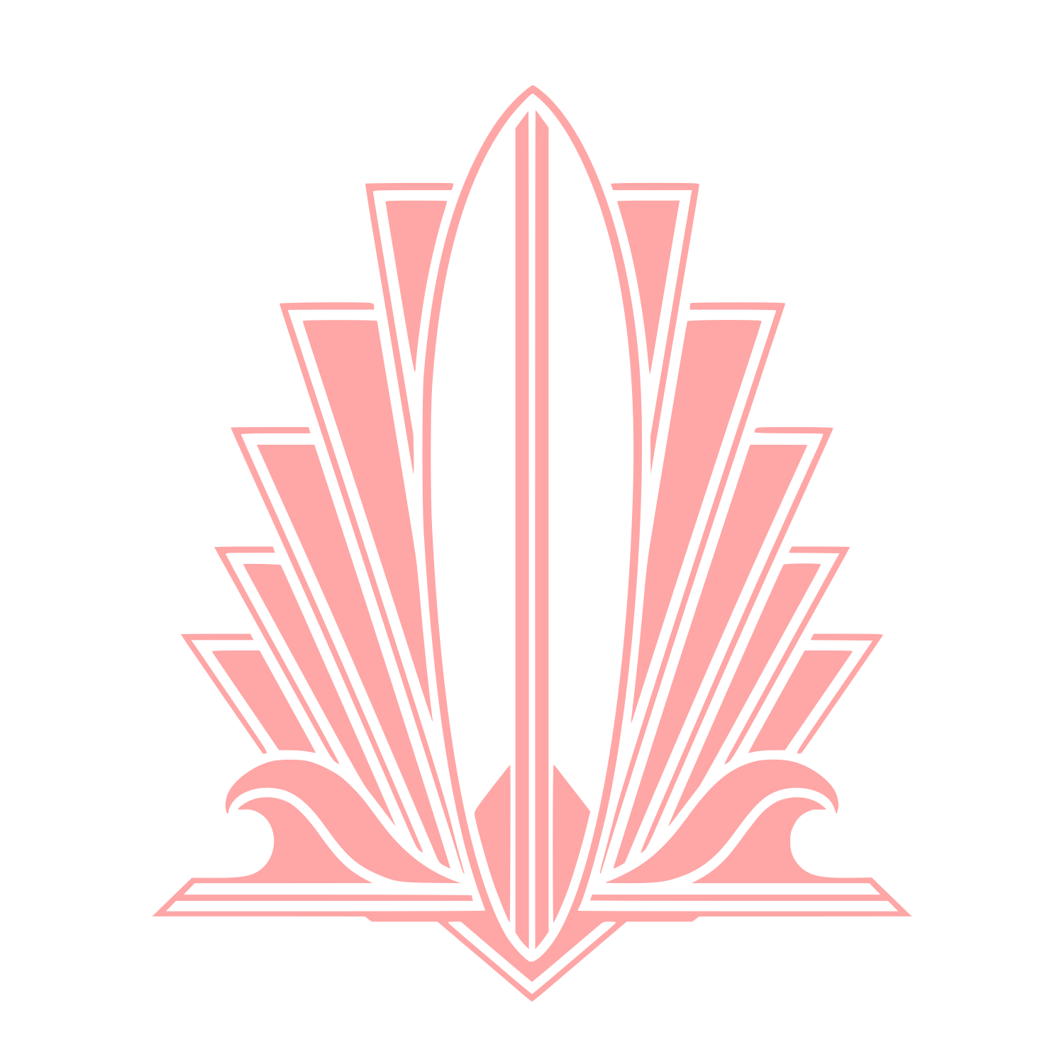 Art Deco Surfboard Logo #ffa6a6