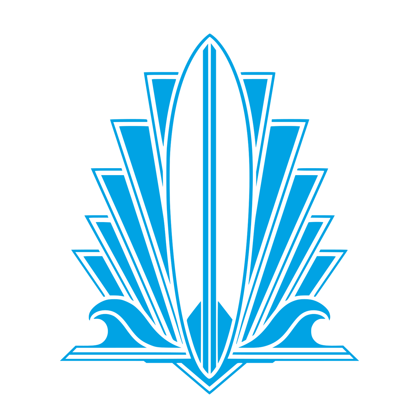 Art Deco Surfboard Logo #00a3e4