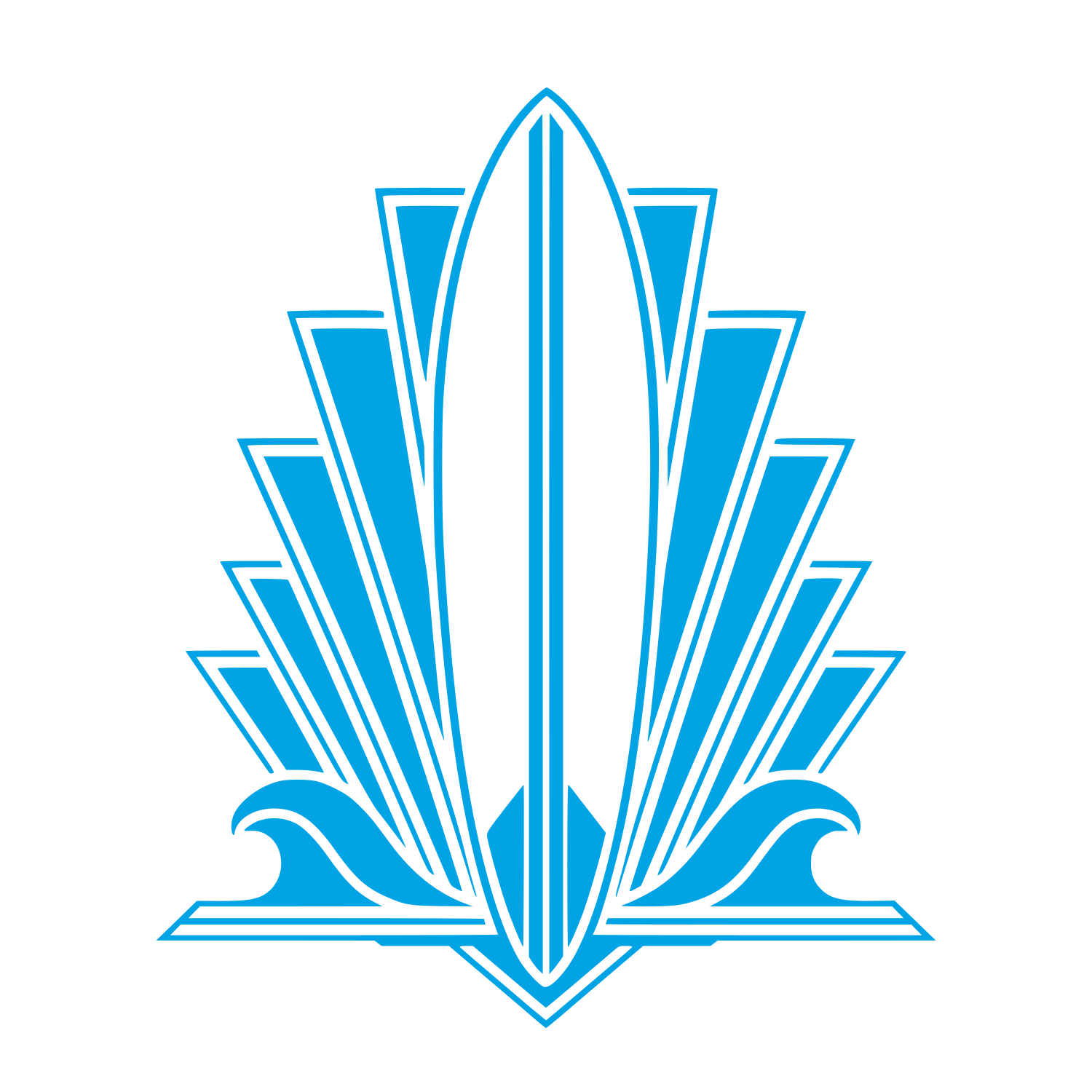 Art Deco Surfboard Logo #00a3e4