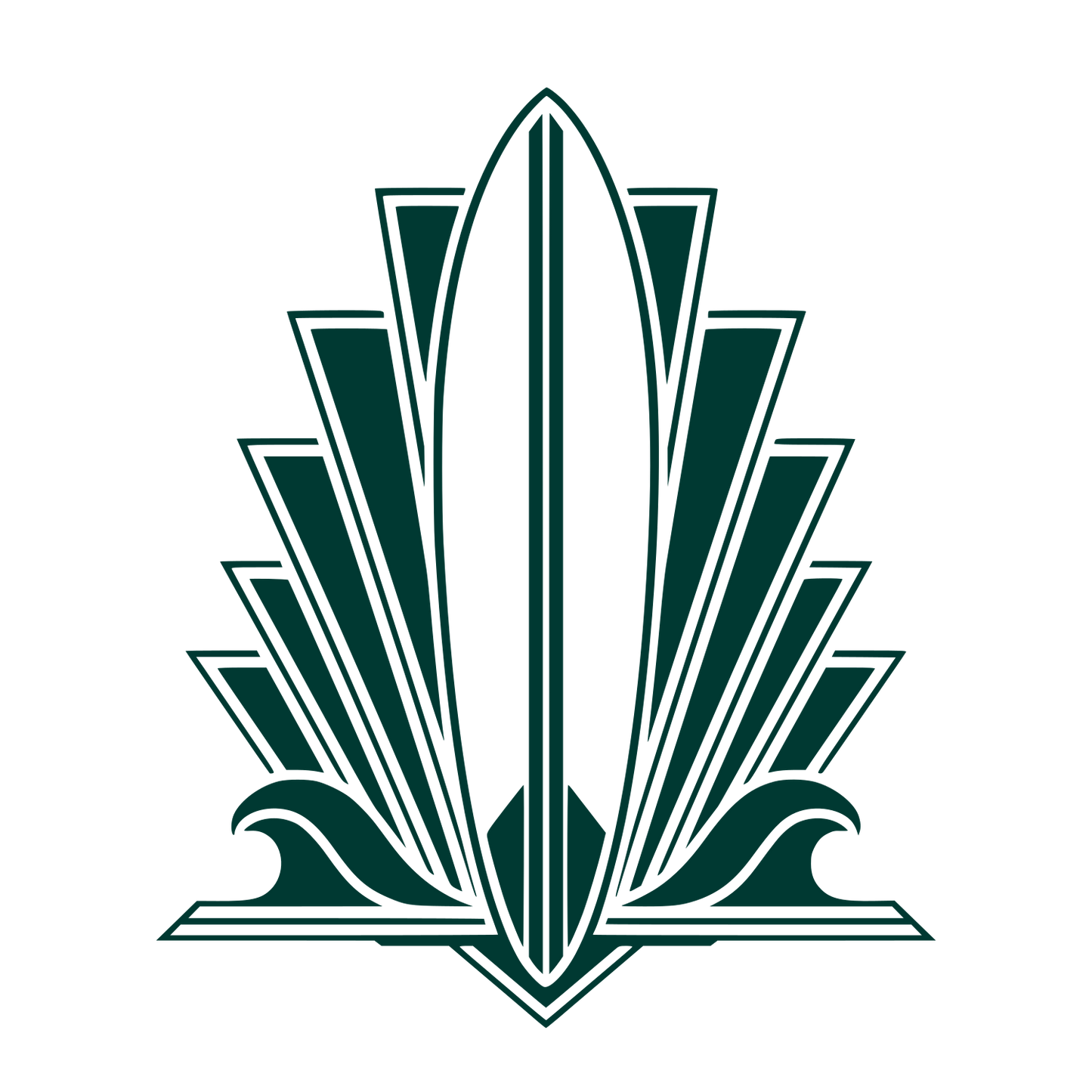 Art Deco Surfboard Logo #003932
