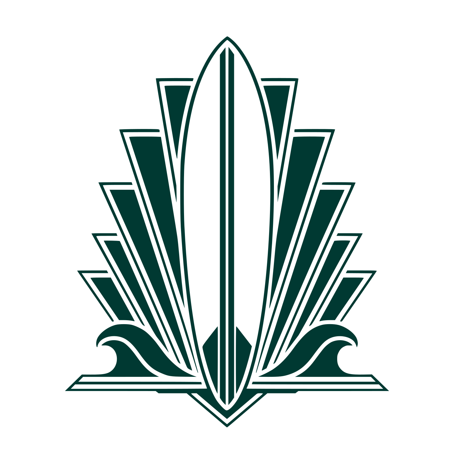 Art Deco Surfboard Logo #003932