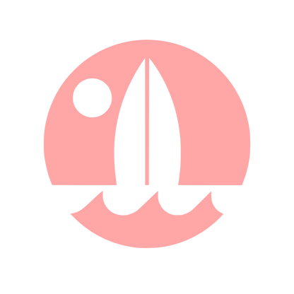 Surfboard Circle Wave Logo #ffa6a6