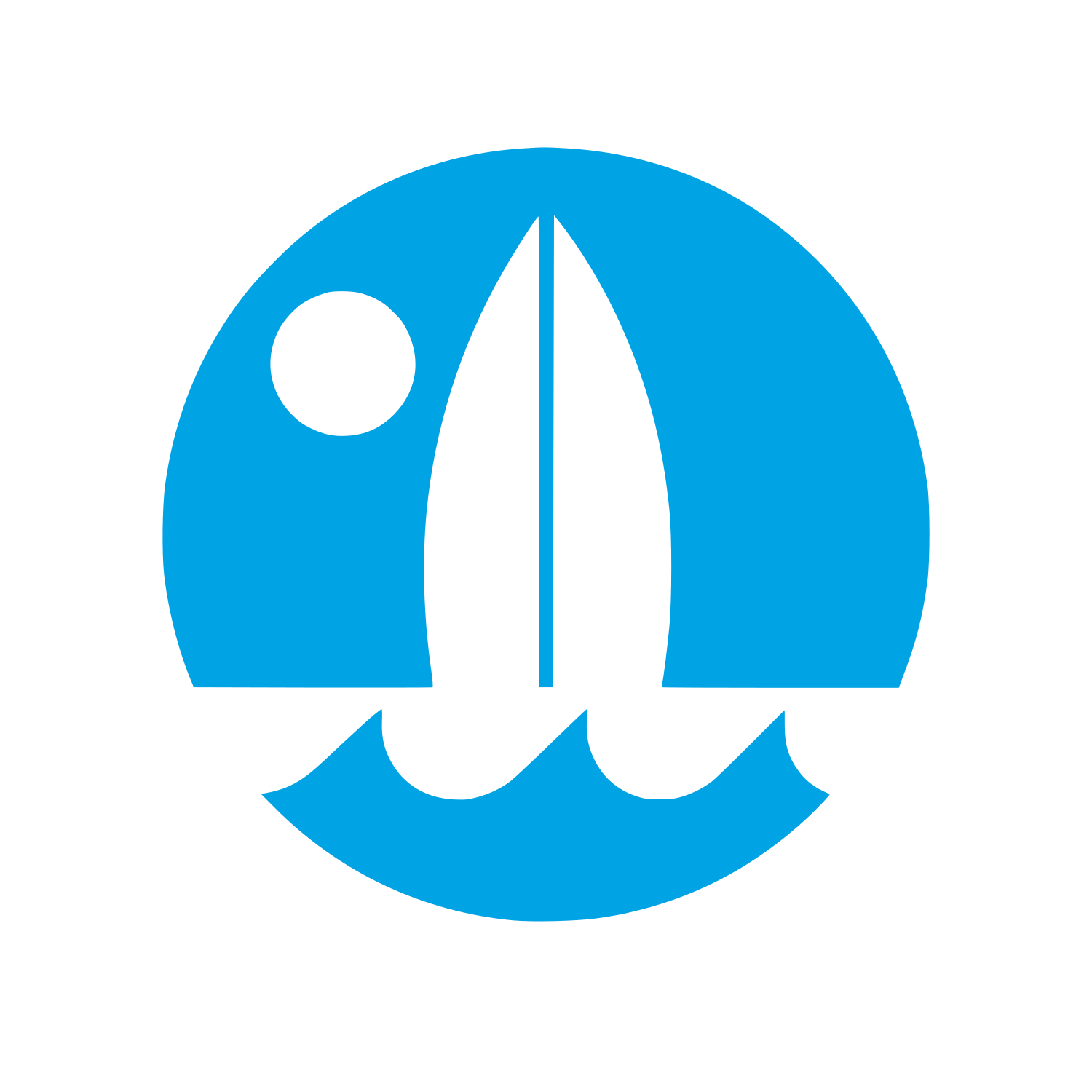 Surfboard Circle Wave Logo #00a3e4