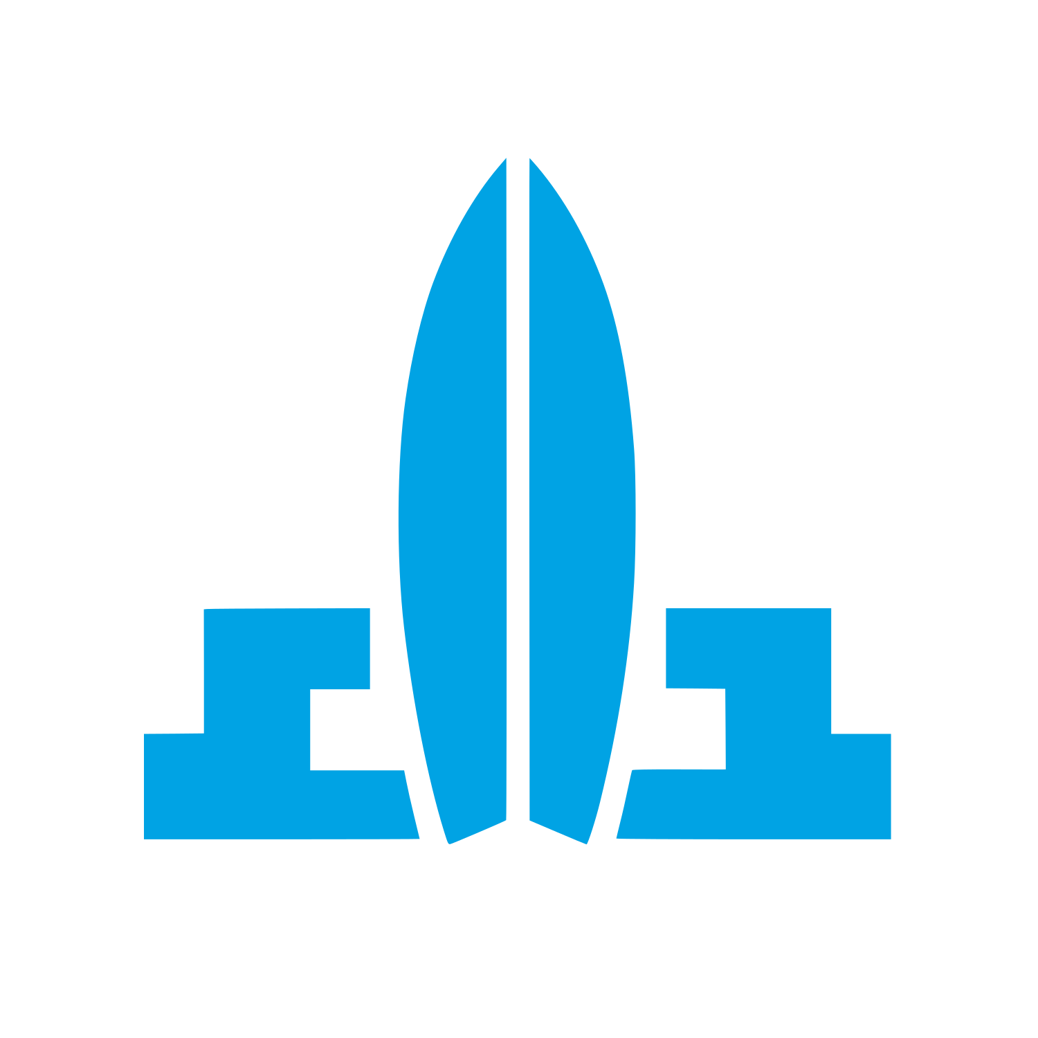 Surfboard Launch Pad Logo #00a3e4