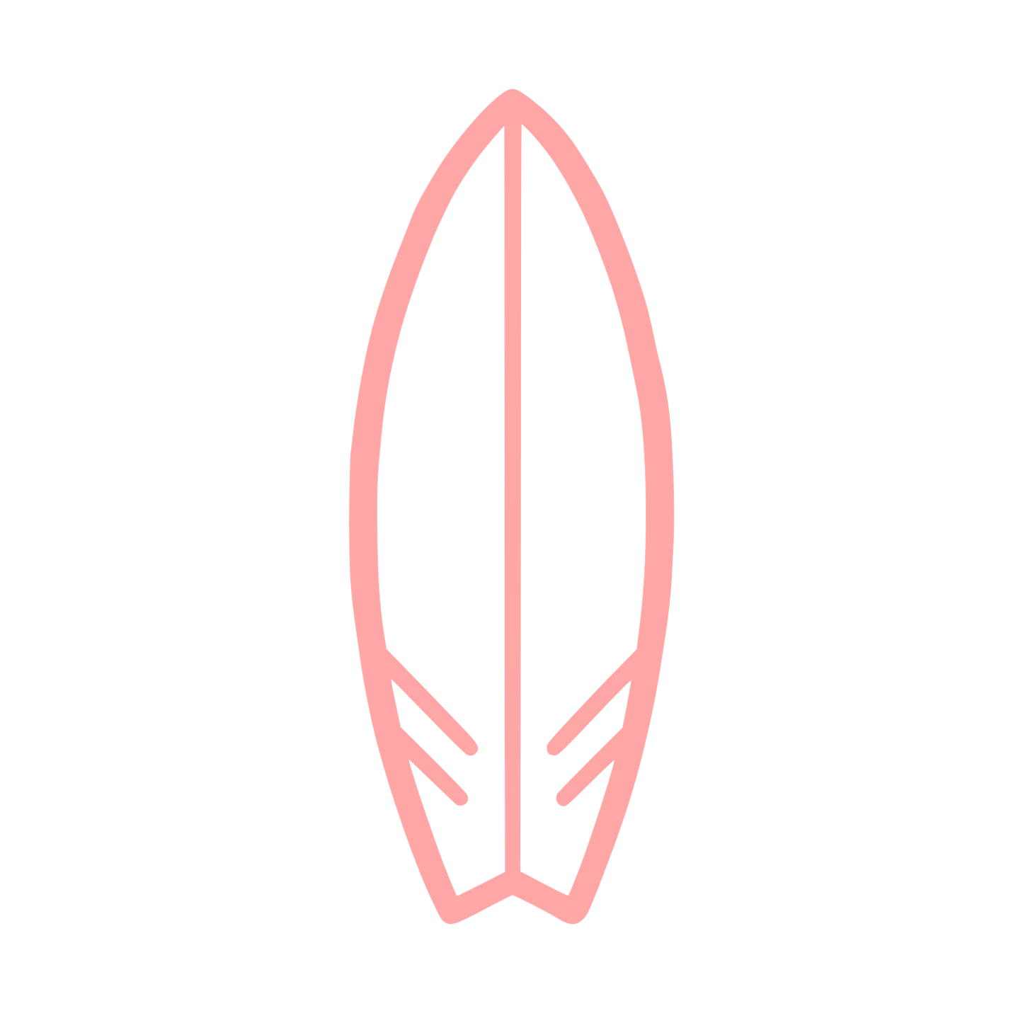 Surfboard Outline Logo #ffa6a6