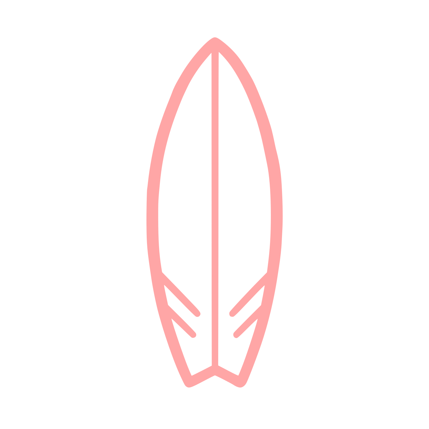 Surfboard Outline Logo #ffa6a6