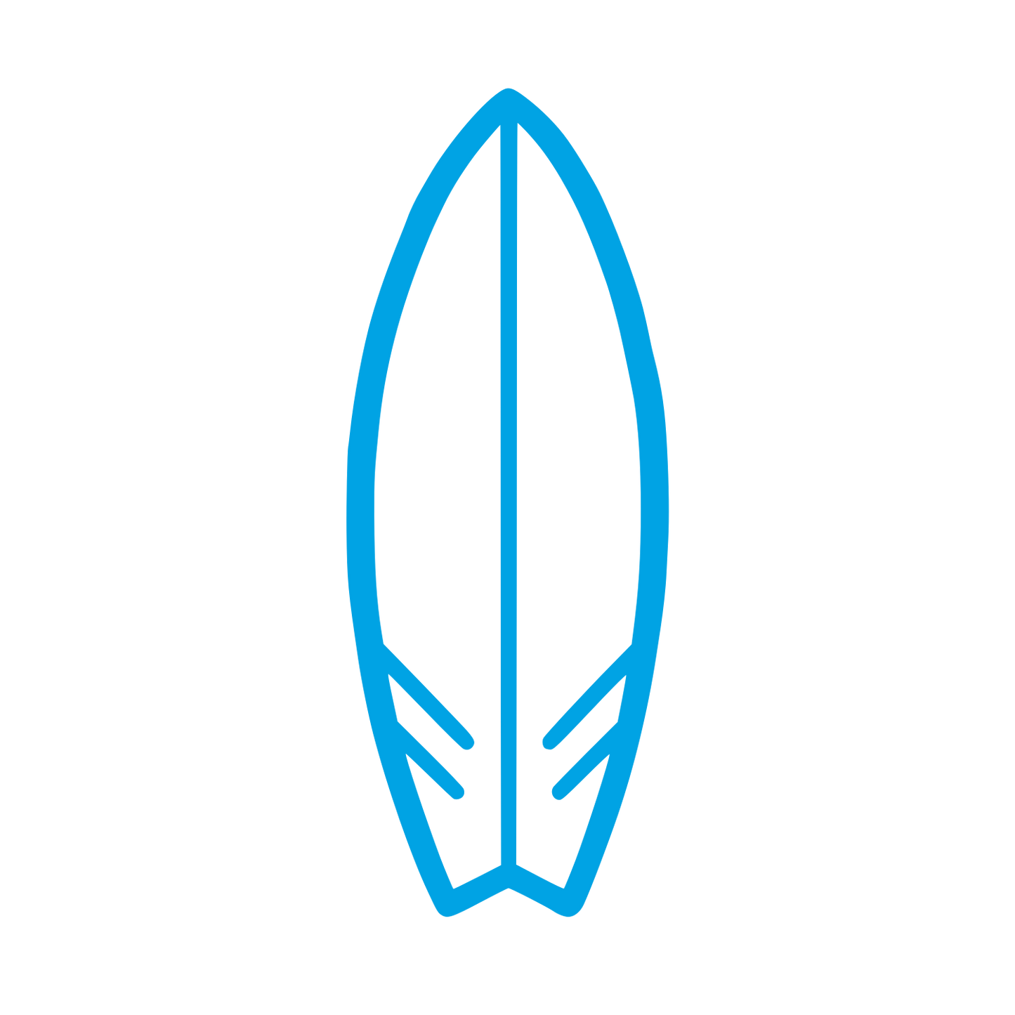 Surfboard Outline Logo #00a3e4