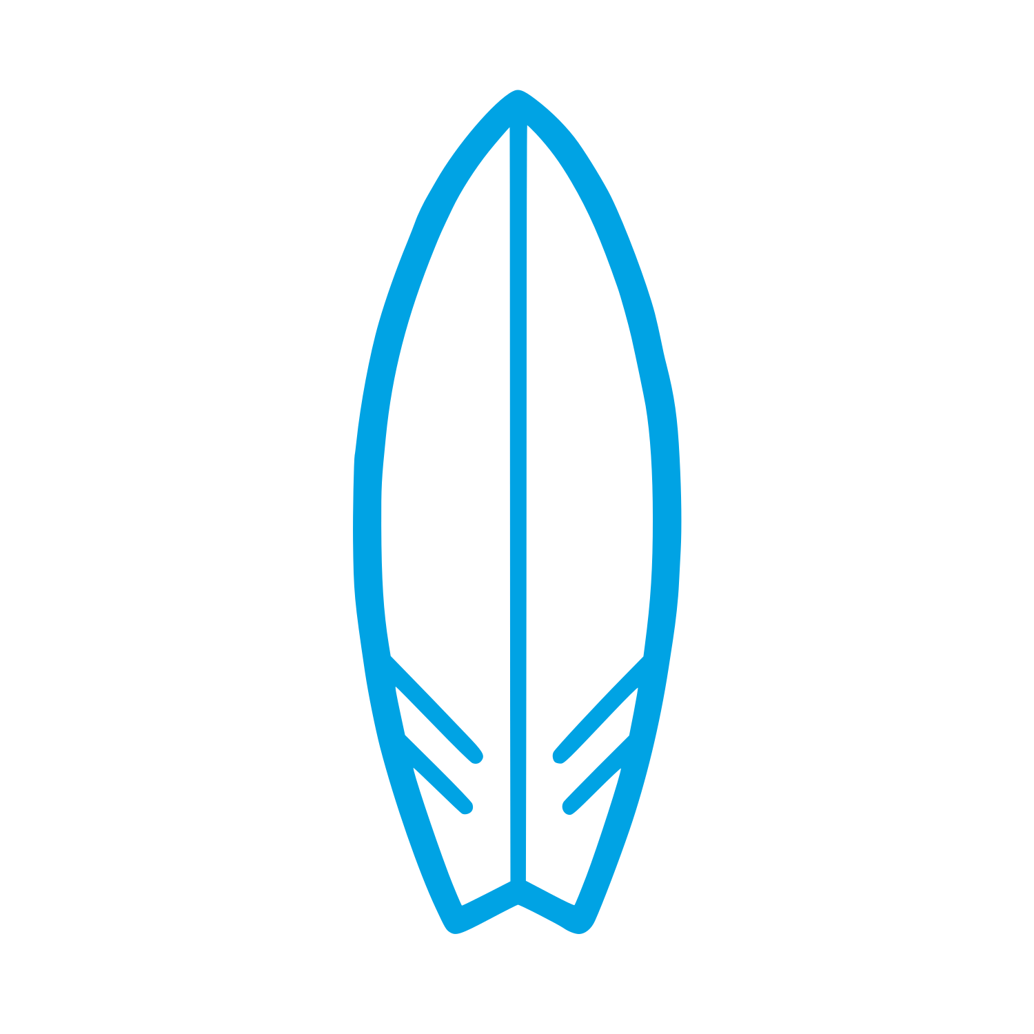 Surfboard Outline Logo #00a3e4