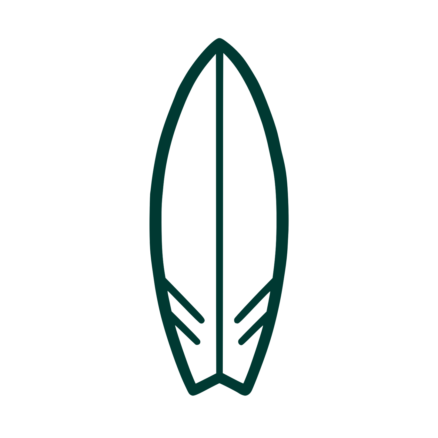 Surfboard Outline Logo #003932