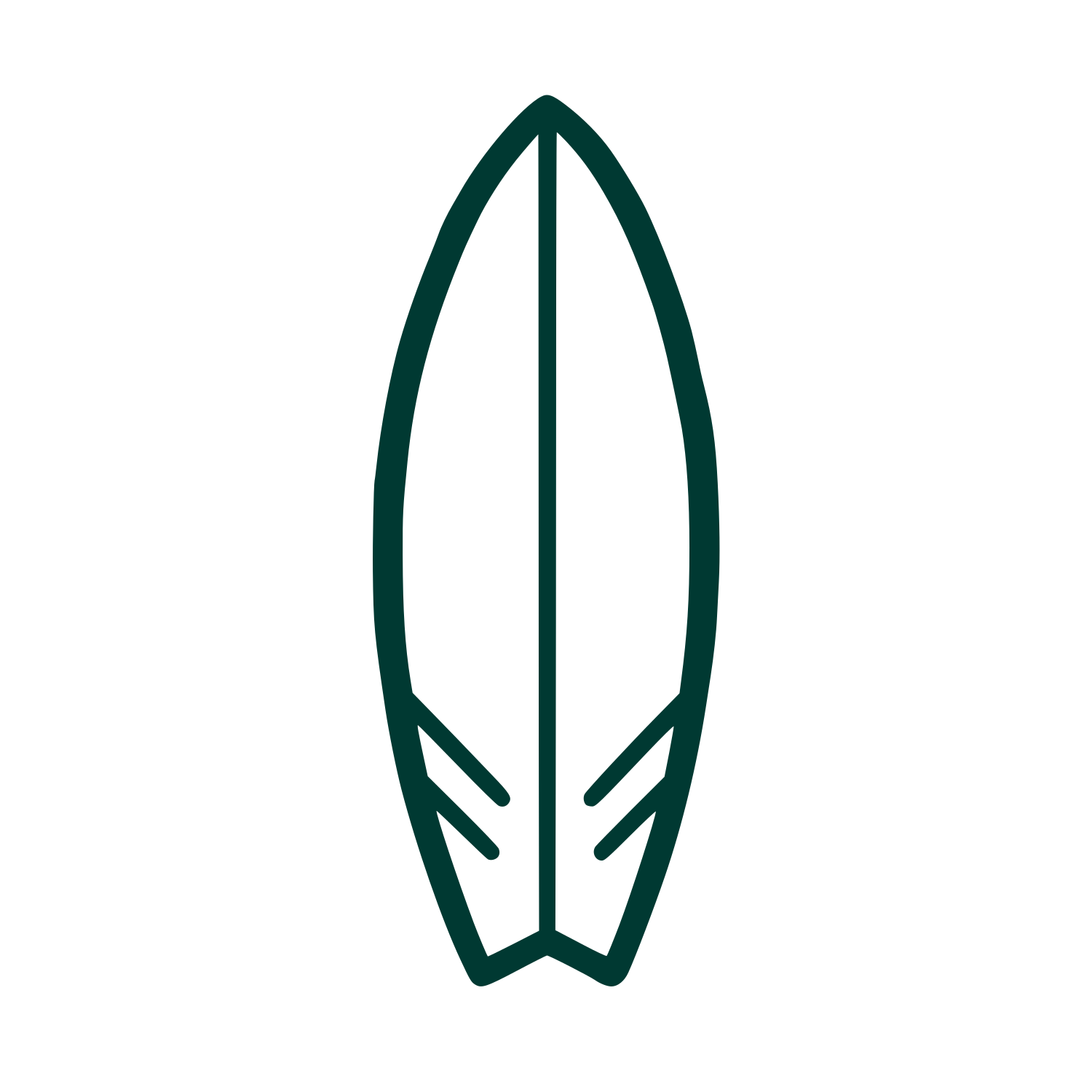 Surfboard Outline Logo #003932