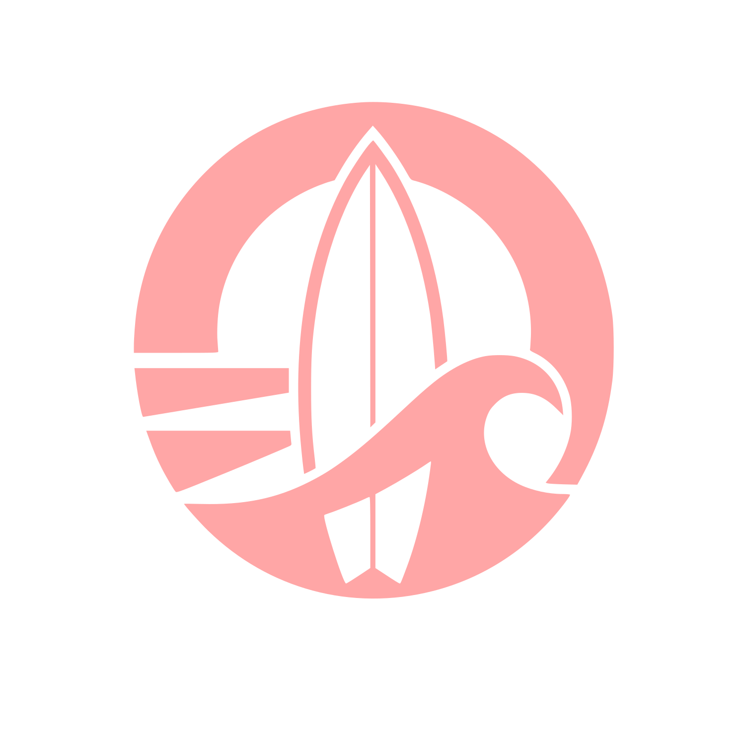 Surfboard Wave Circle Logo #ffa6a6