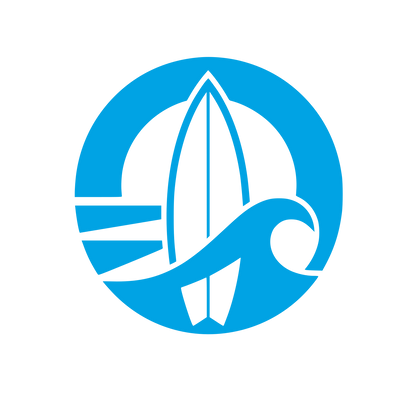 Surfboard Wave Circle Logo #00a3e4