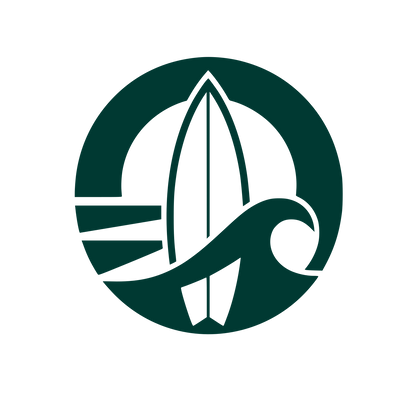 Surfboard Wave Circle Logo #003932
