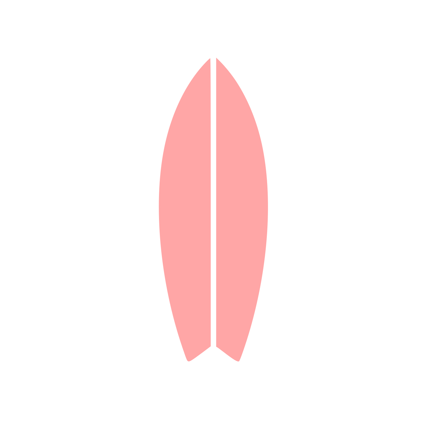Surfboard Fish Tail Logo #ffa6a6