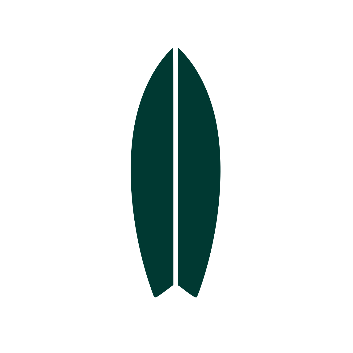 Surfboard Fish Tail Logo #003932