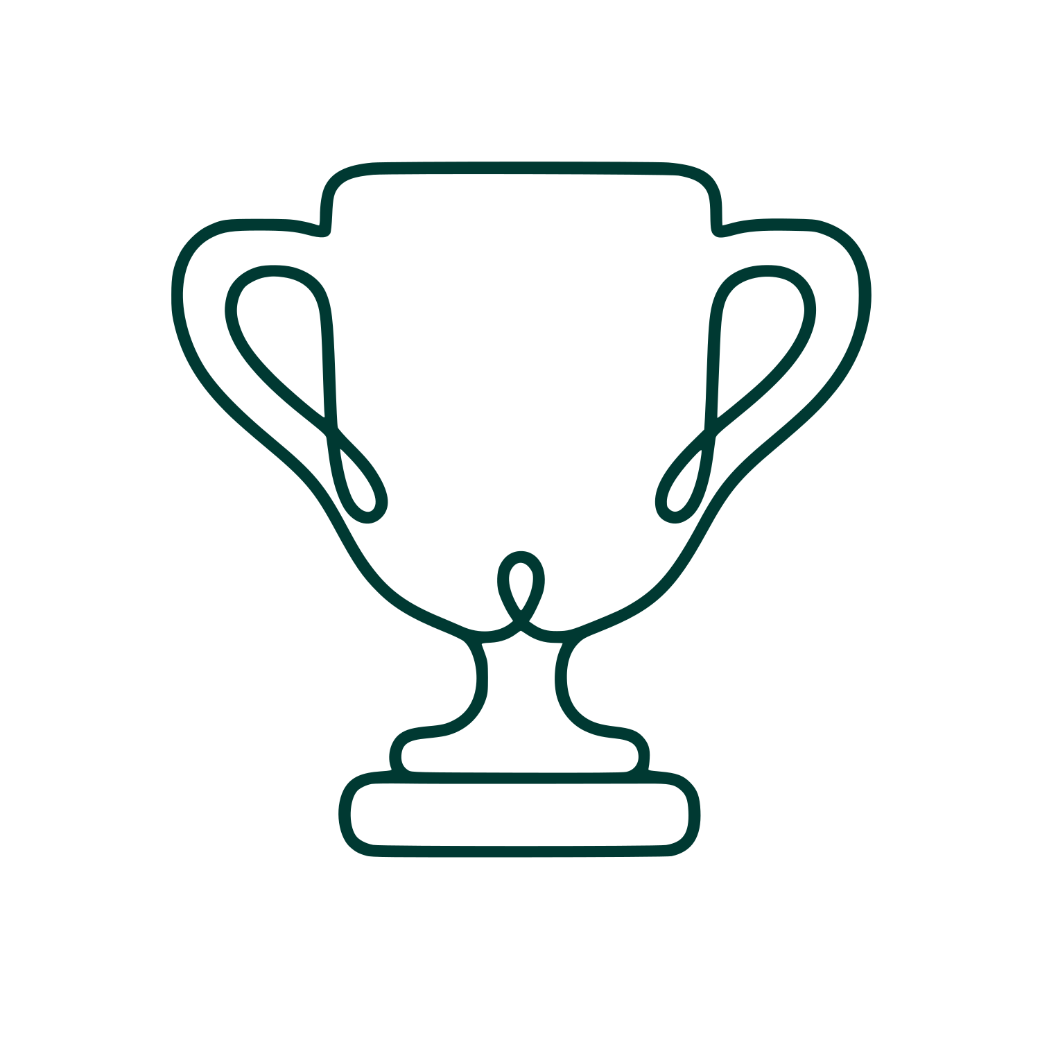 Trophy Cup Outline Logo #003932