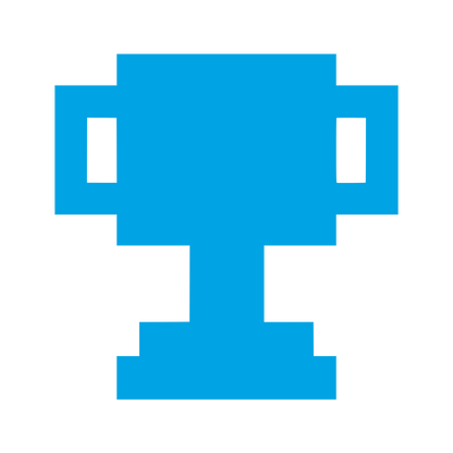 Pixel Trophy Cup Logo #00a3e4