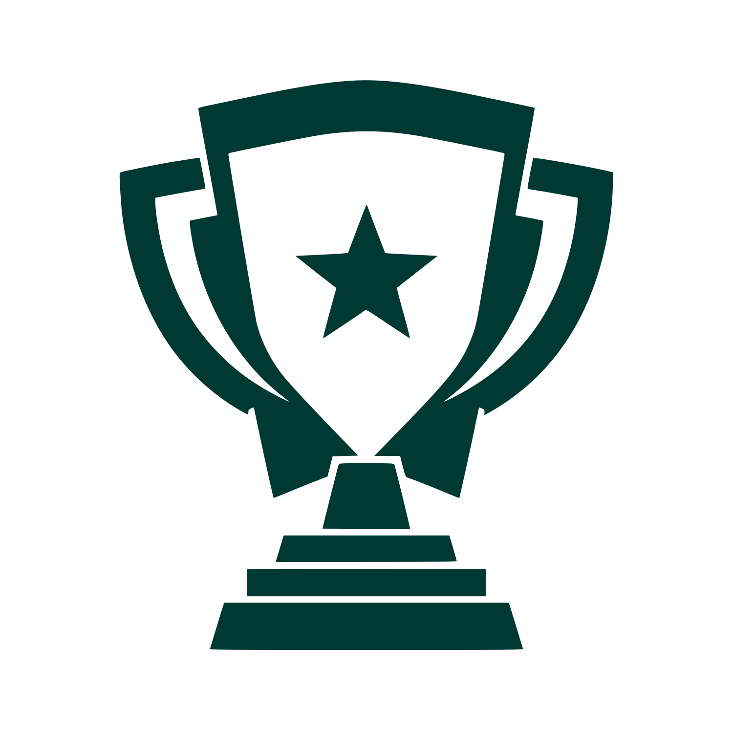 Trophy Shield Star Logo #003932
