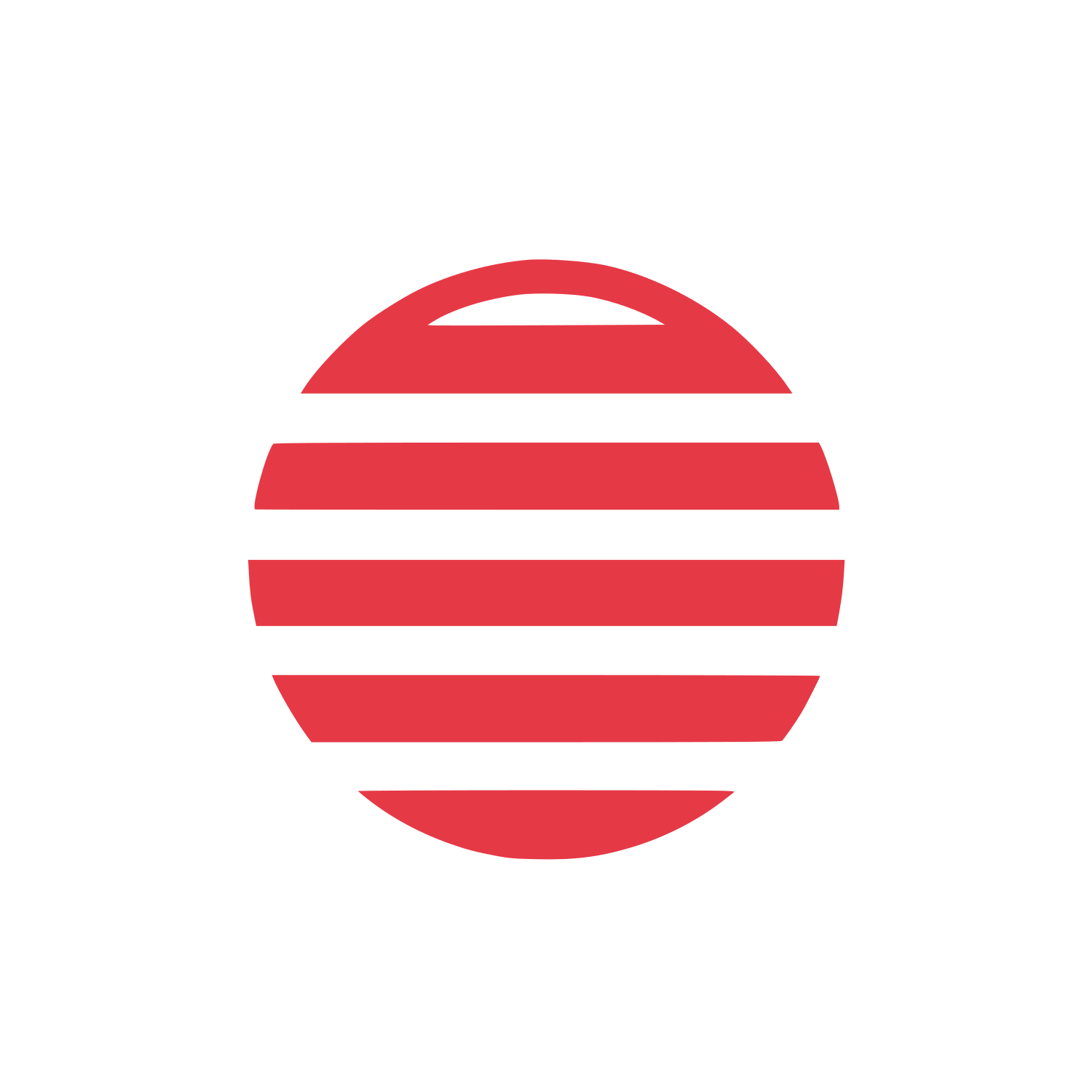 Striped Circle Badge Logo #E63946