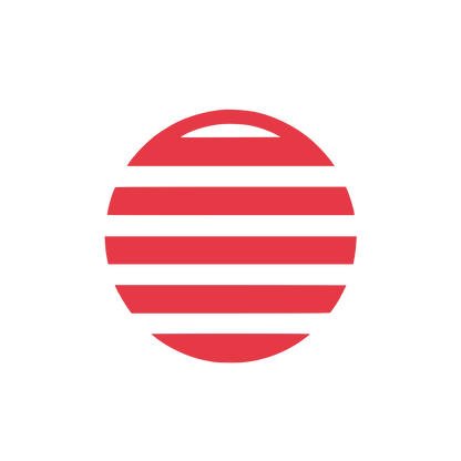 Striped Circle Badge Logo #E63946