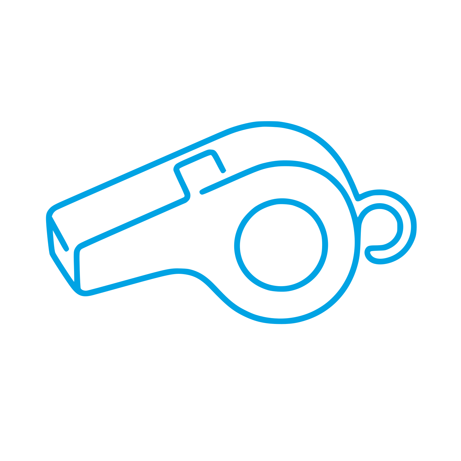 Whistle Outline Logo #00a3e4