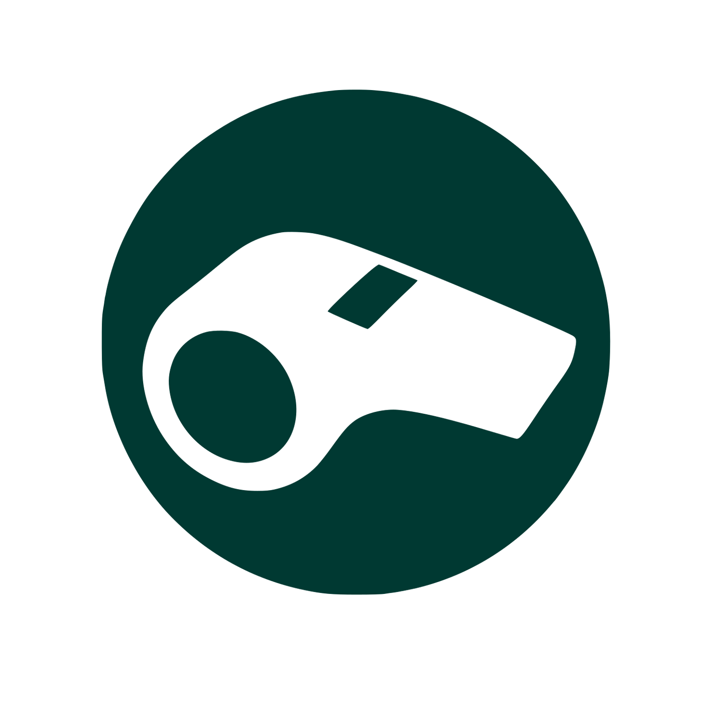 Whistle Circle Badge Logo #003932