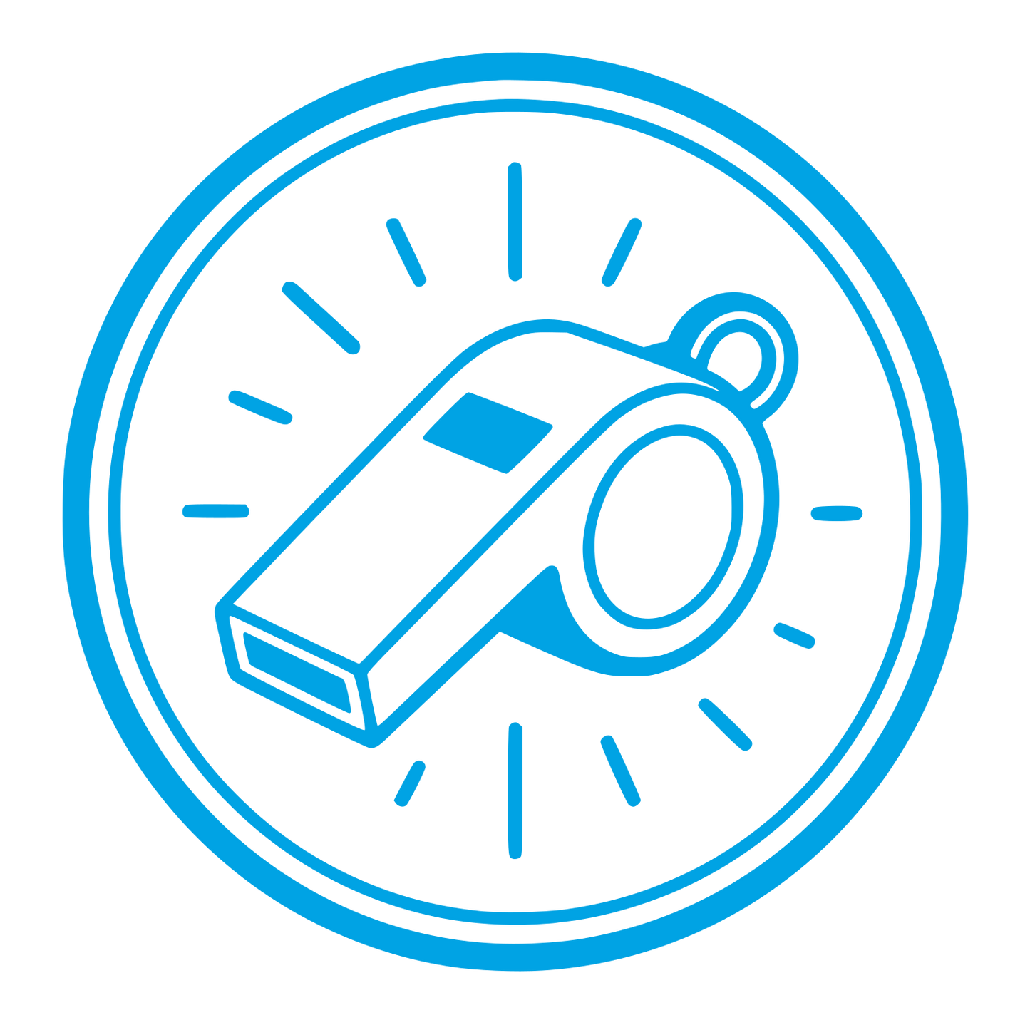 Whistle Circle Badge Logo #00a3e4
