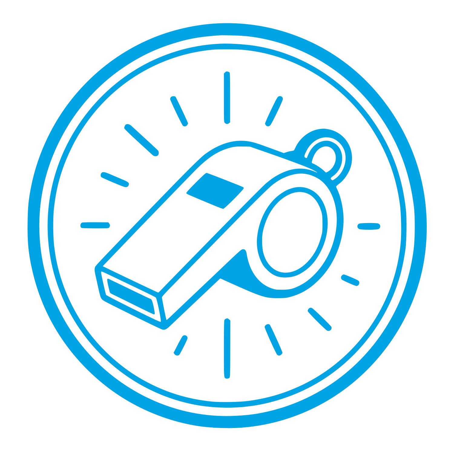 Whistle Circle Badge Logo #00a3e4