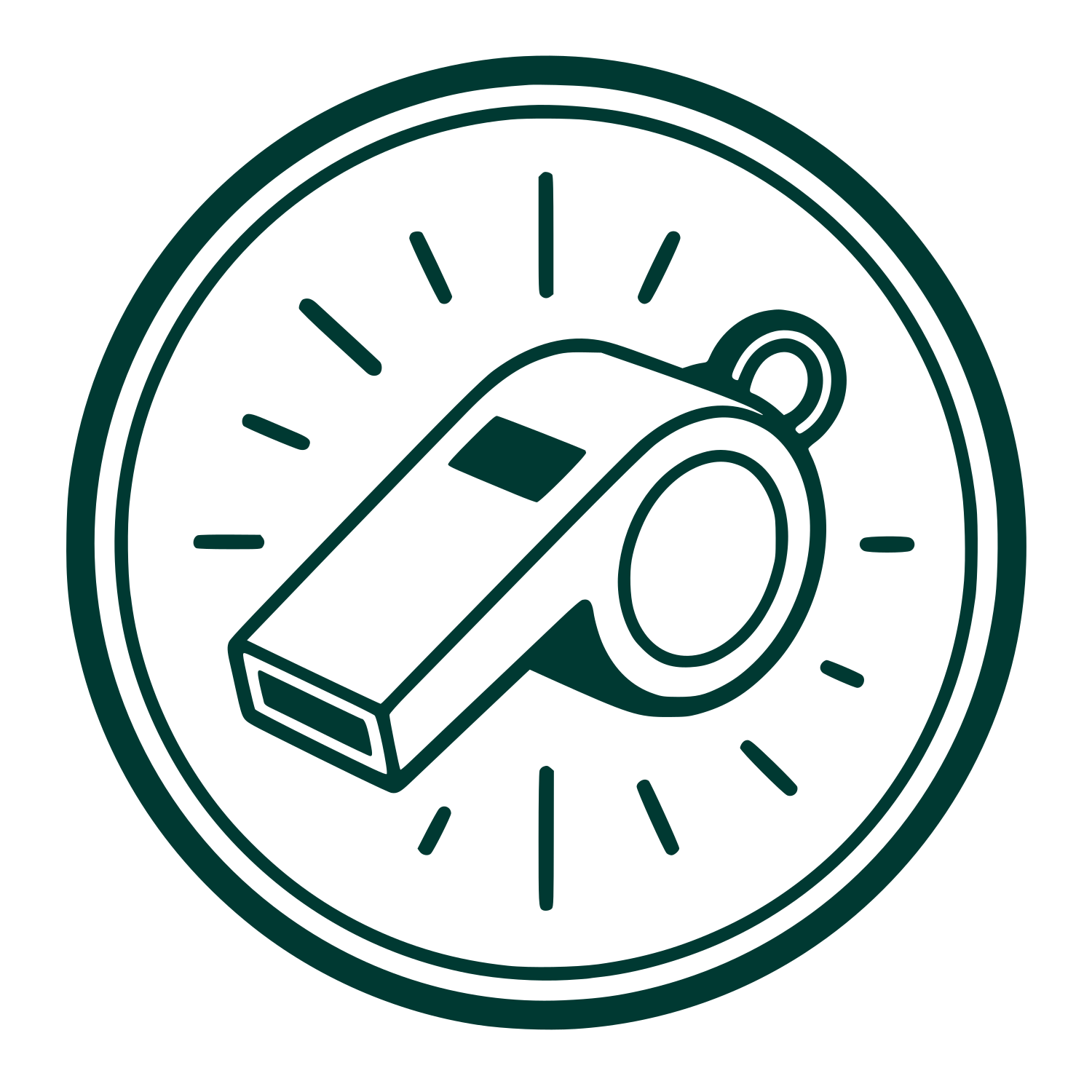 Whistle Circle Badge Logo #003932