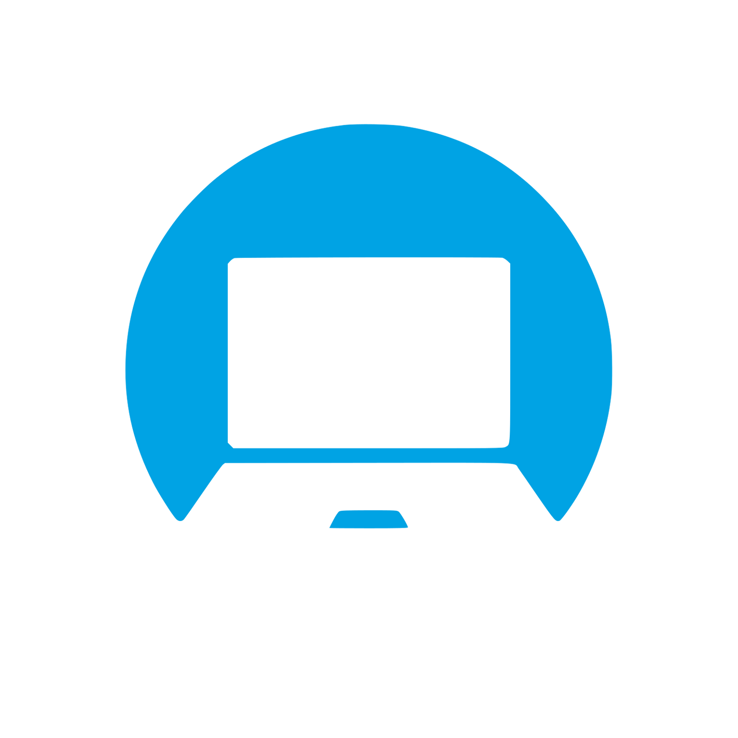 Laptop in Circle Logo #00a3e4