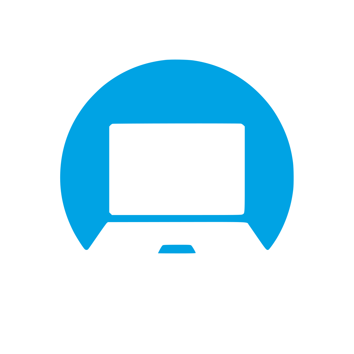 Laptop in Circle Logo #00a3e4