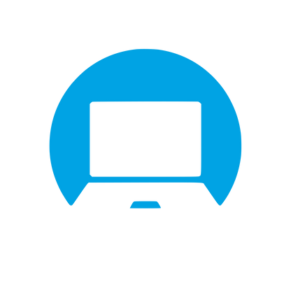 Laptop in Circle Logo #00a3e4