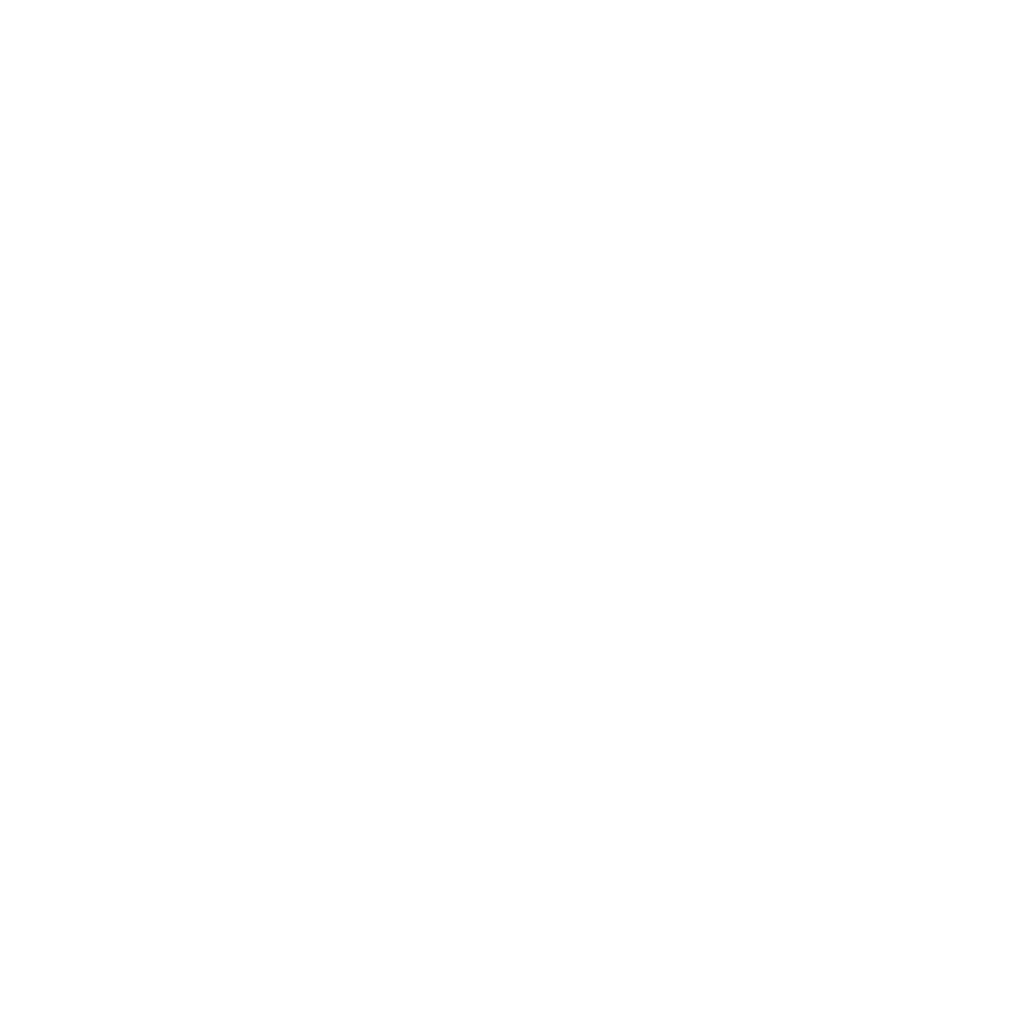 Laptop in Circle Logo #ffffff