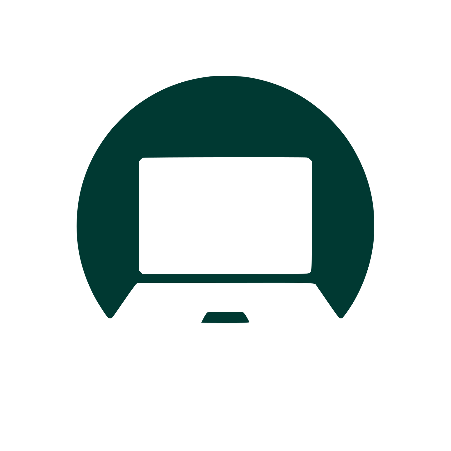 Laptop in Circle Logo #003932