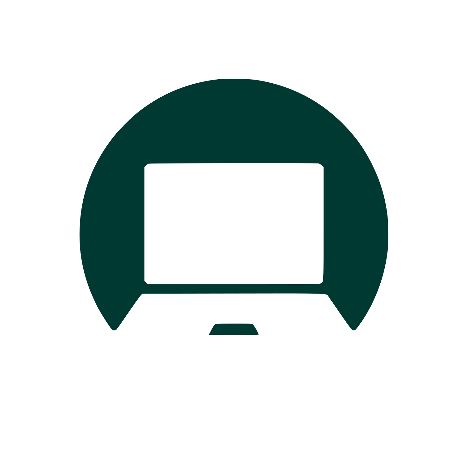 Laptop in Circle Logo #003932