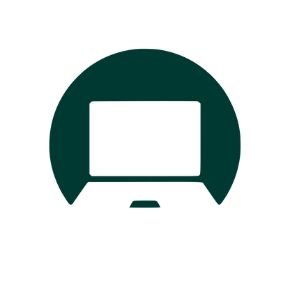 Laptop in Circle Logo #003932